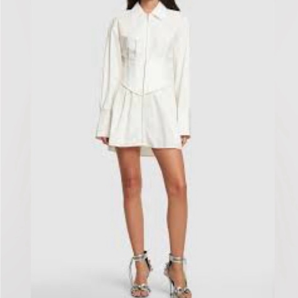 Dion Lee Ivory Long-Sleeve Mini Dress